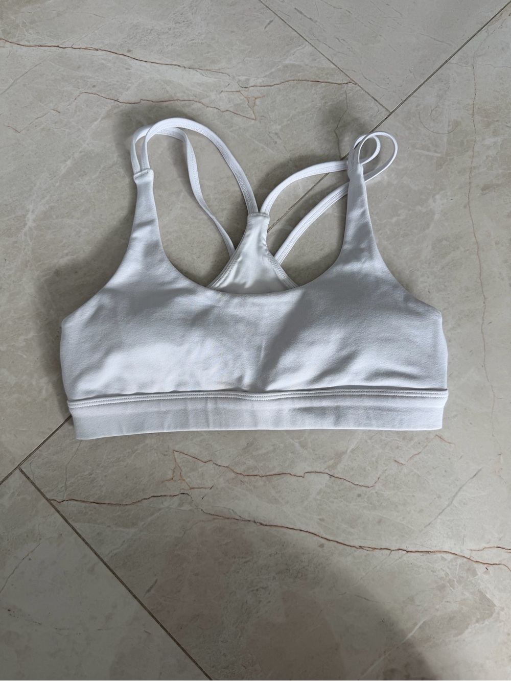 ALO Yoga White Strappy Racerback Sports Bra xs
